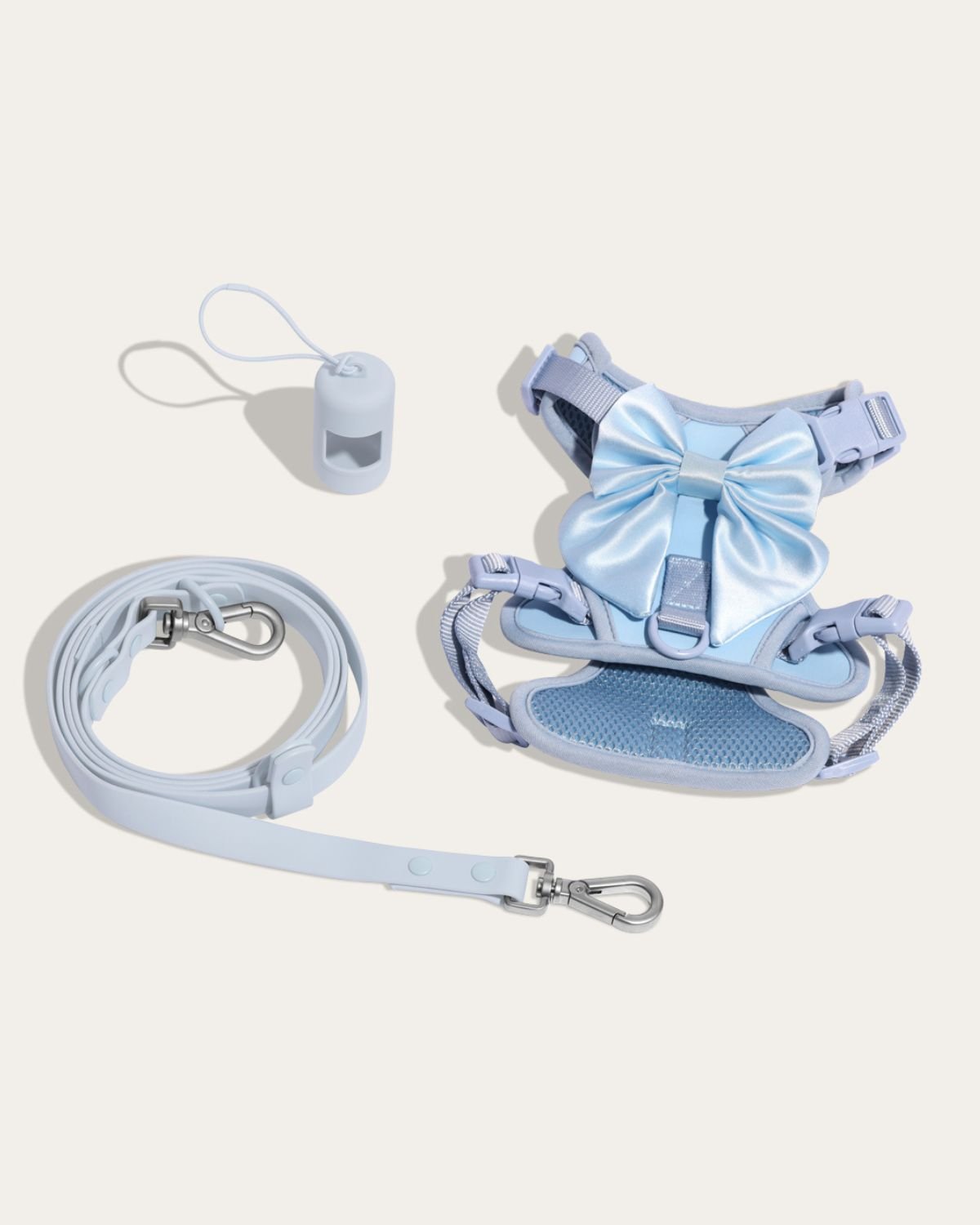 Dog Harness and Leash Set | Wander! Bow Kit Sky – FURRY MUSE