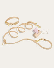 Wander! Collar, Leash, & Poop Pouch Kit Latte - FURRY MUSE WAN - CKIT - S - BR