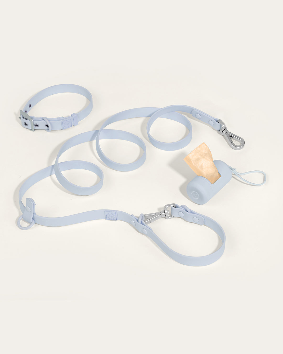 Wander! Collar, Leash, & Poop Pouch Kit Sky