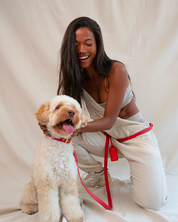 Wander! Collar, Leash, & Poop Pouch Kit Cherry
