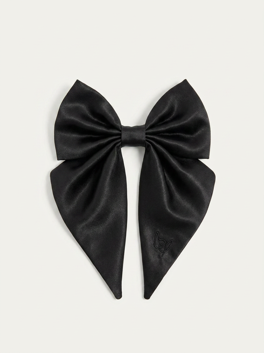 Satin Harness Bow - Midnight