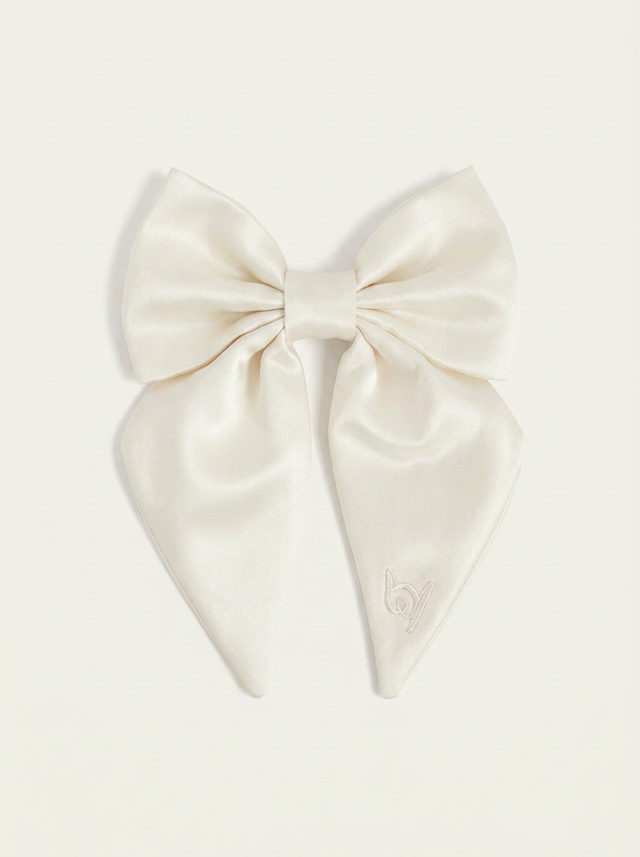 Satin Collar Bow 2.0 - Pearl