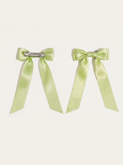 Petite Bow Clips - Matcha
