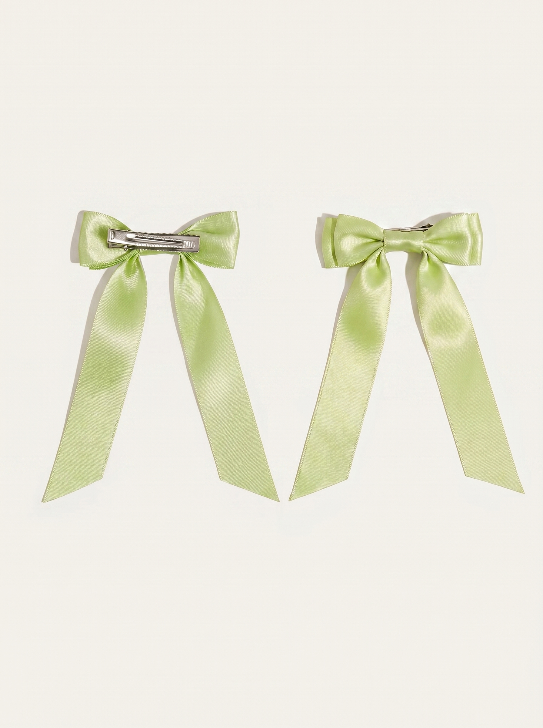 Petite Bow Clips - Matcha