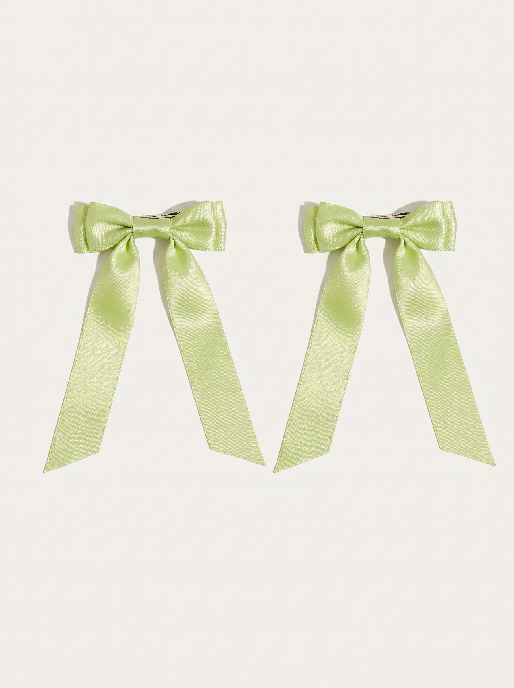 Petite Bow Clips - Matcha