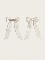 Petite Bow Clips - Pearl