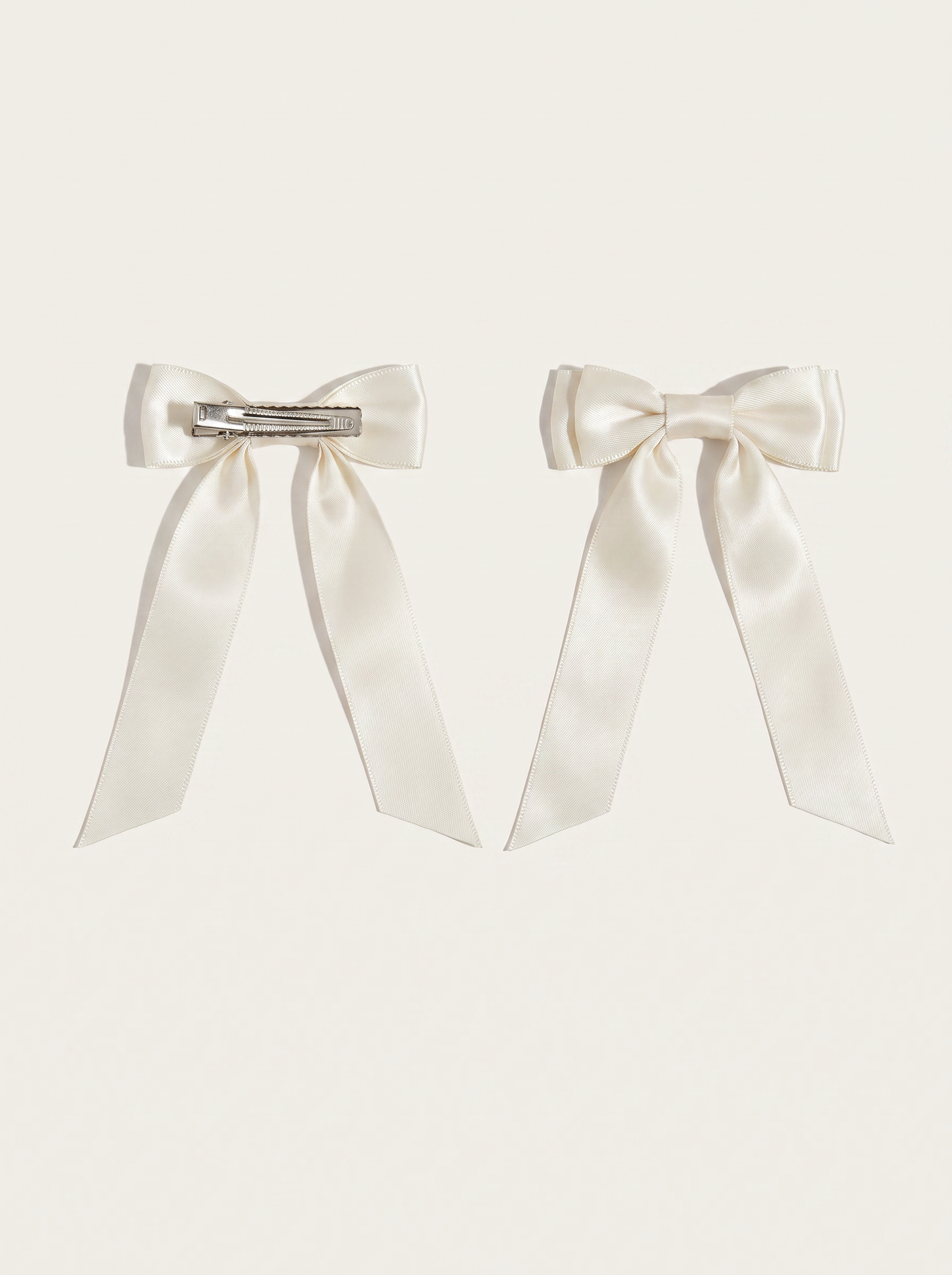 Petite Bow Clips - Pearl