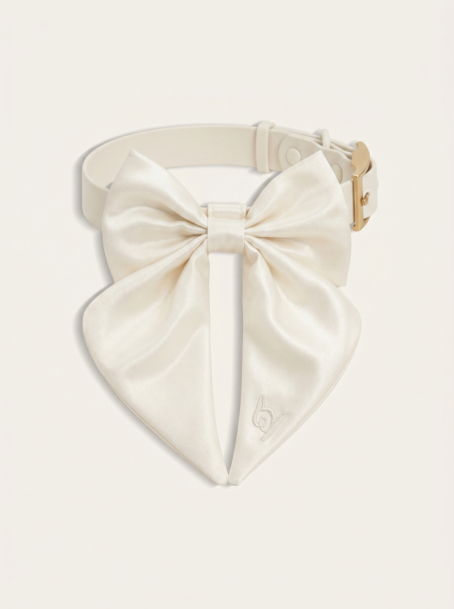 Satin Collar Bow 2.0 - Pearl