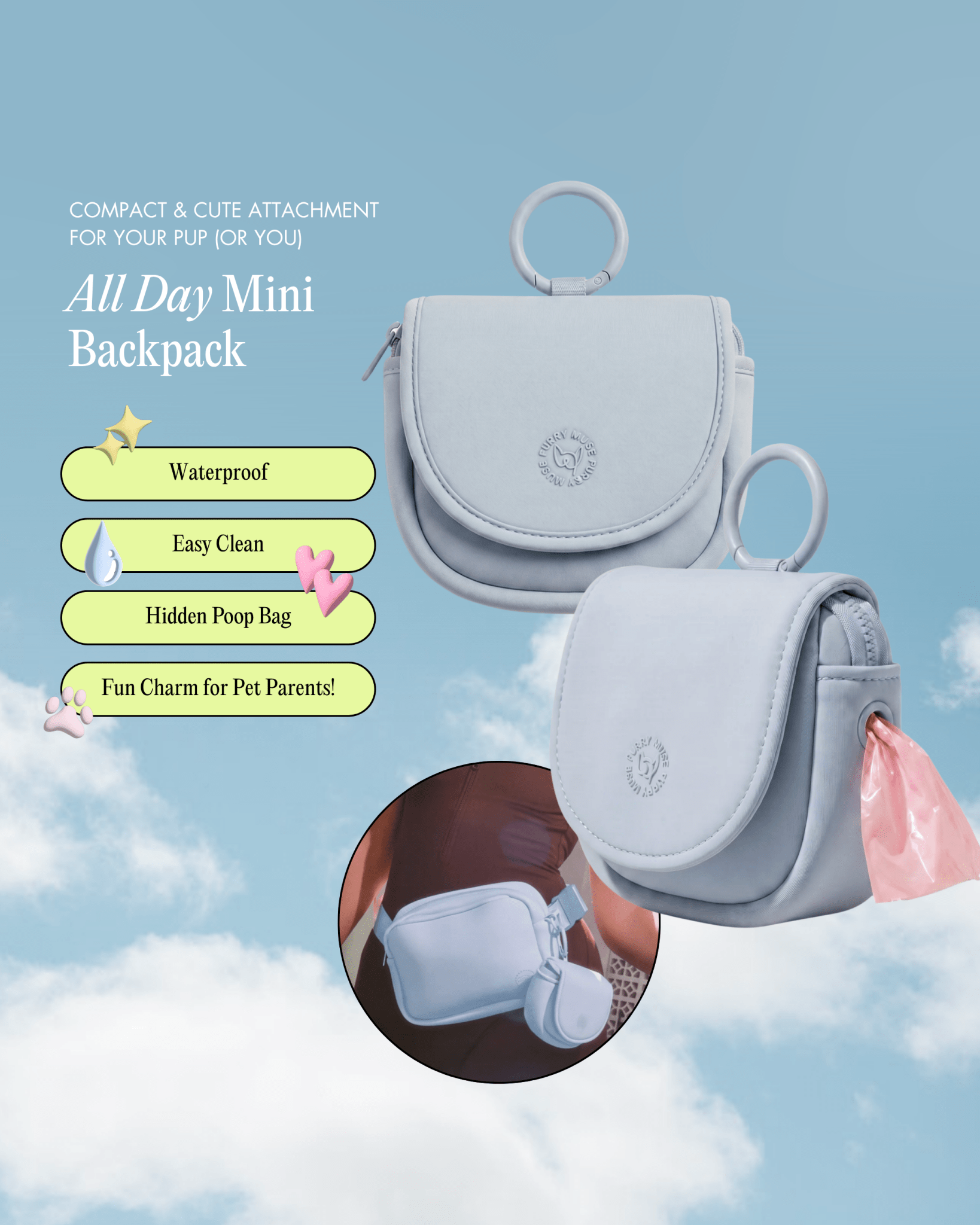Align Harness Backpack Kit - Sky - FURRY MUSE KIT-ALIGN-XS-BL