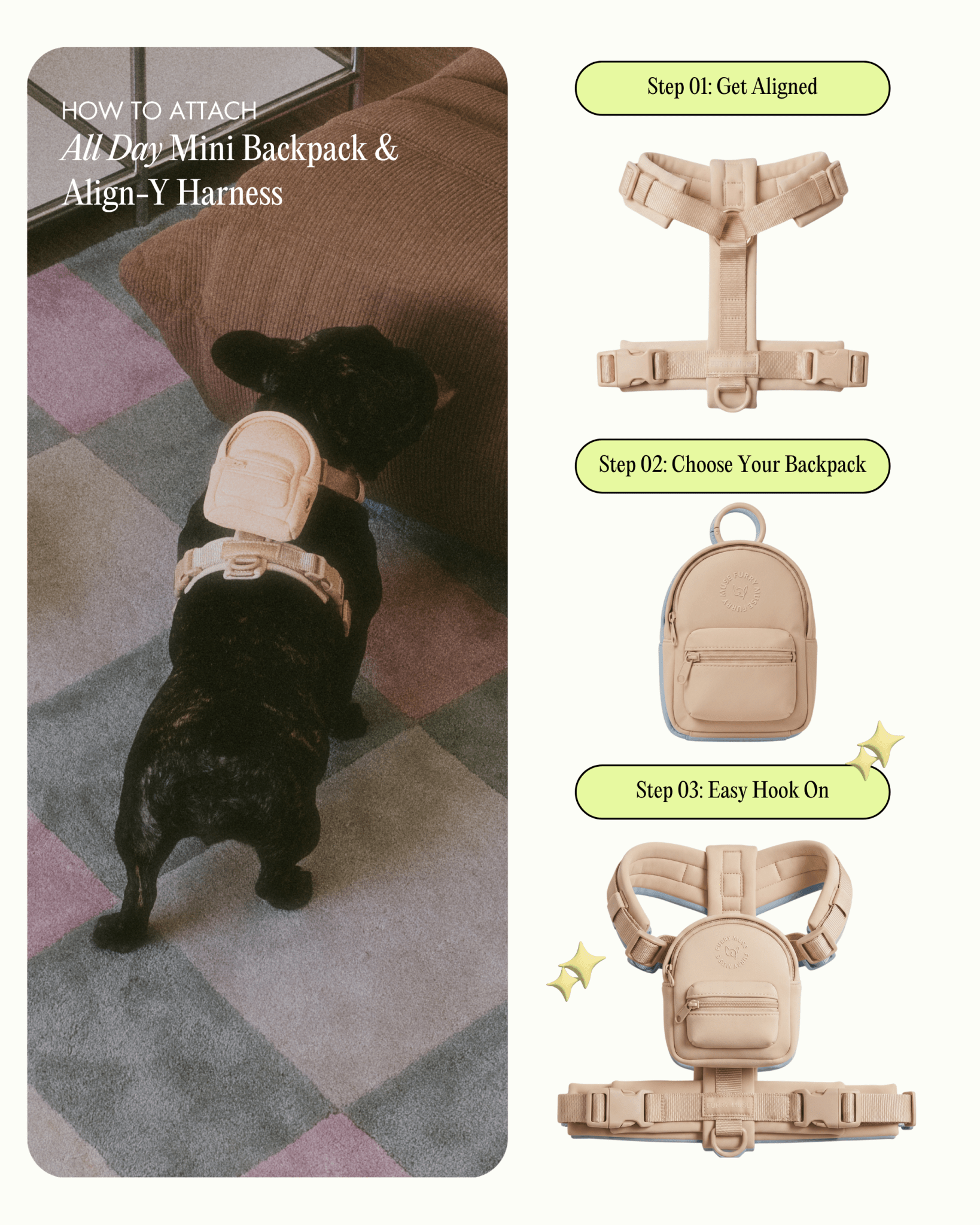 Align Y-Harness - Latte - FURRY MUSE YHAR-XS-GO-BEI