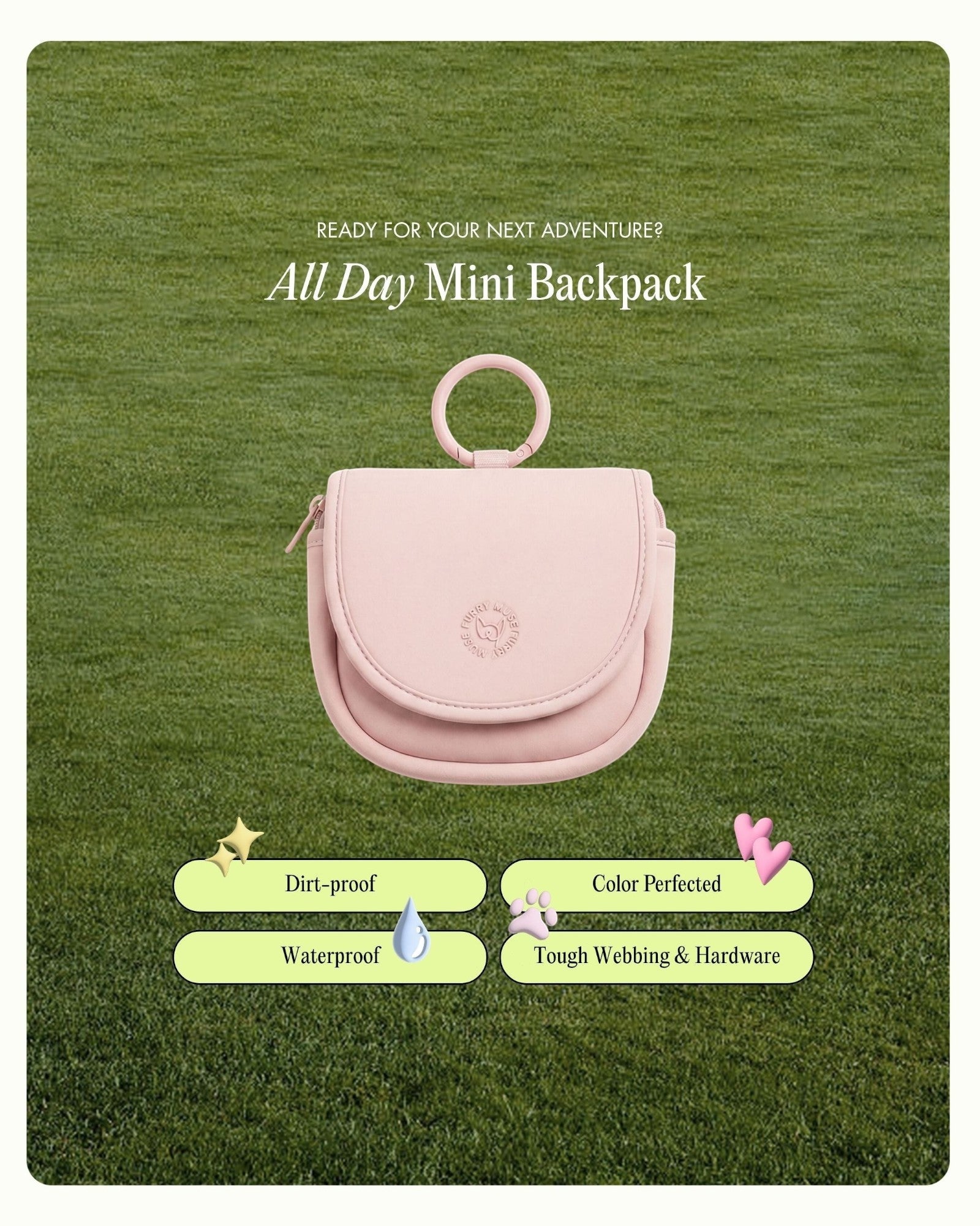 All Day Mini Backpack - Blossom - FURRY MUSE HMB-MINI-S-PN