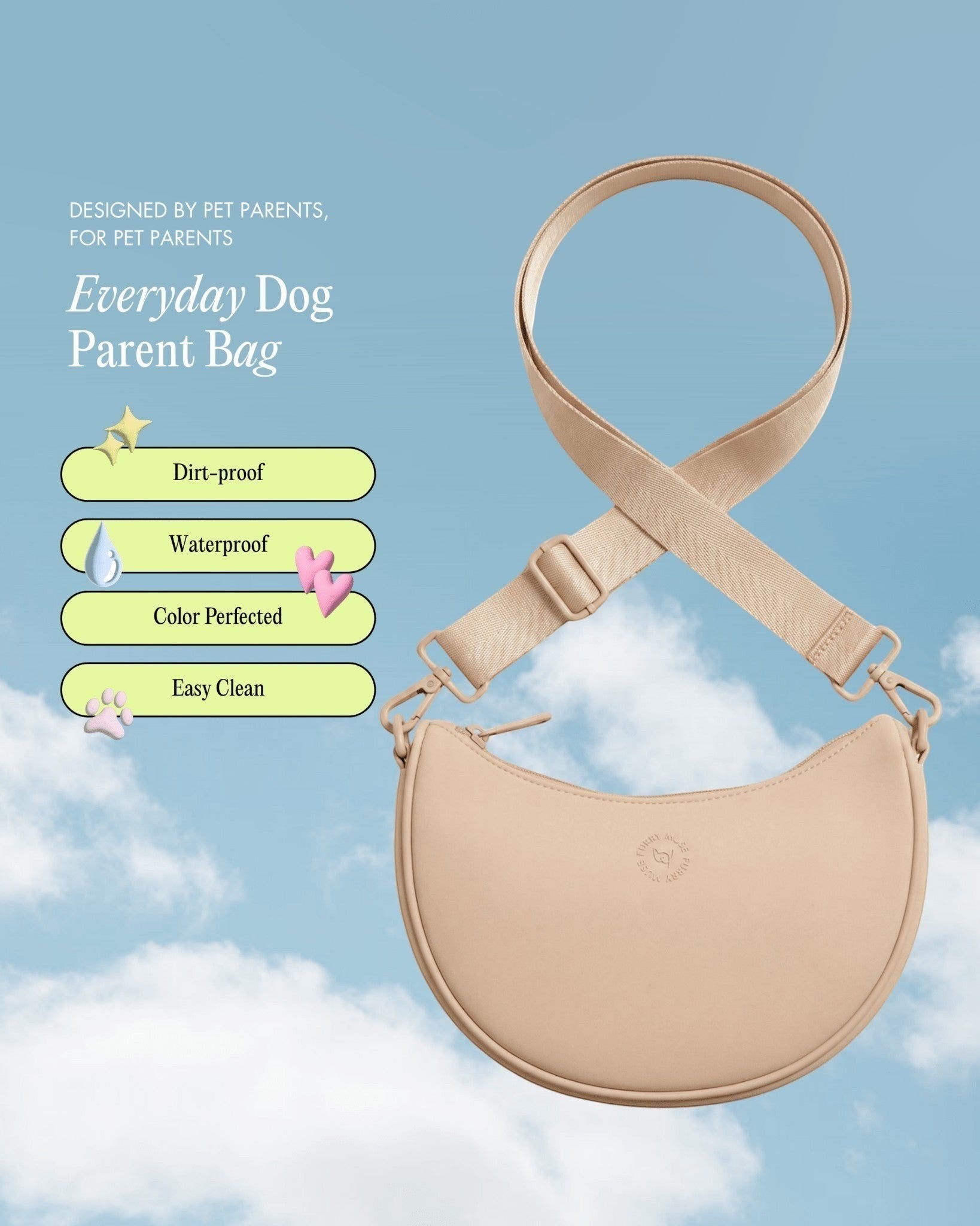 Everyday Dog Parent Bag - Latte - FURRY MUSE HMB-OS-BEI-FLEX