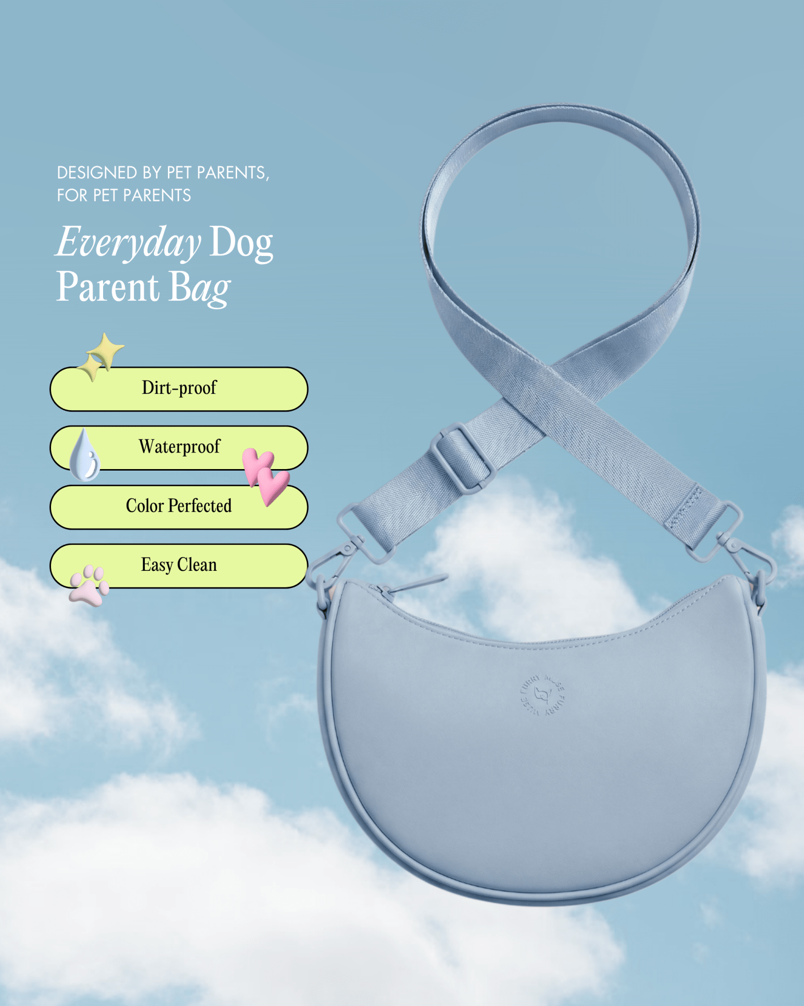 Everyday Dog Parent Bag - Sky - FURRY MUSE HMB-OS-BL-FLEX