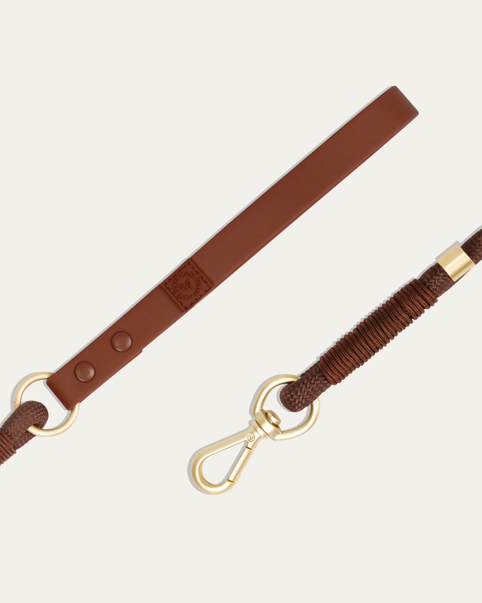 Flow Rope Leash and Collar Kit - Cocoa - FURRY MUSE FLOW-CKIT-S-BR