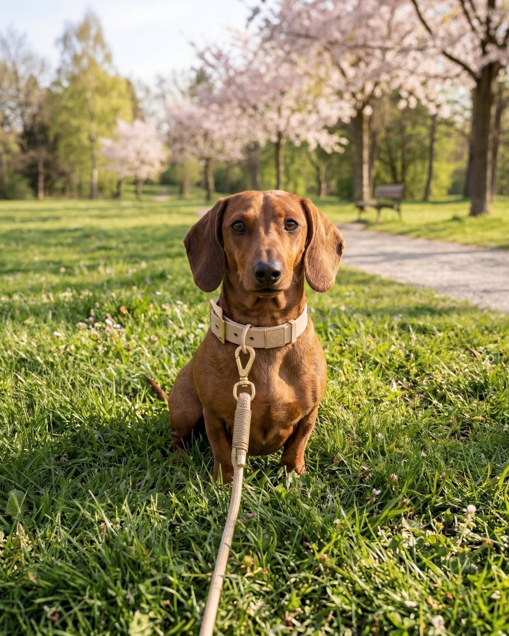 Flow Rope Leash and Collar Kit - Latte - FURRY MUSE FLOW-CKIT-S-LT
