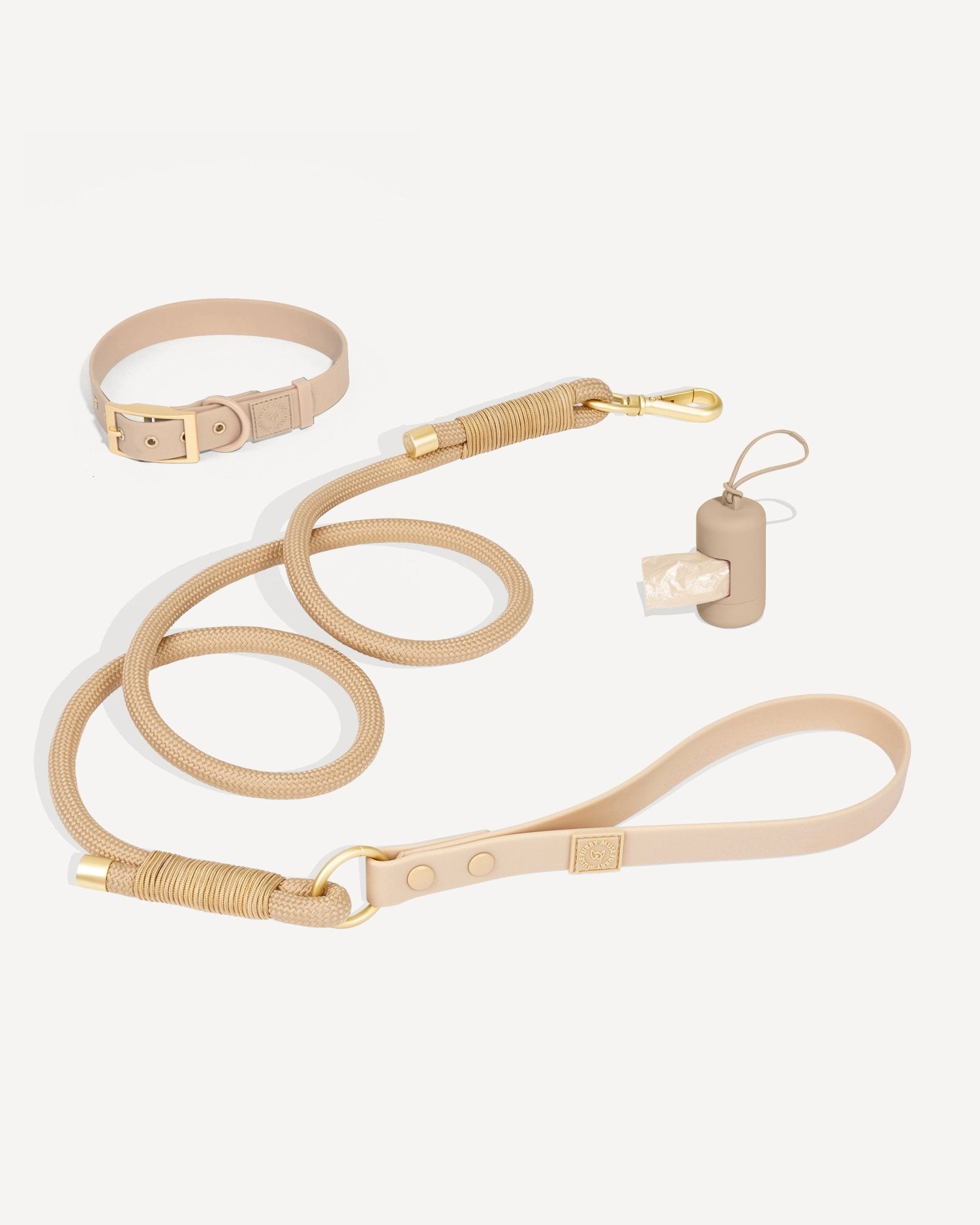 Flow Rope Leash and Collar Kit - Latte - FURRY MUSE FLOW-CKIT-S-LT