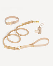 Flow Rope Leash and Collar Kit - Latte - FURRY MUSE FLOW-CKIT-S-LT