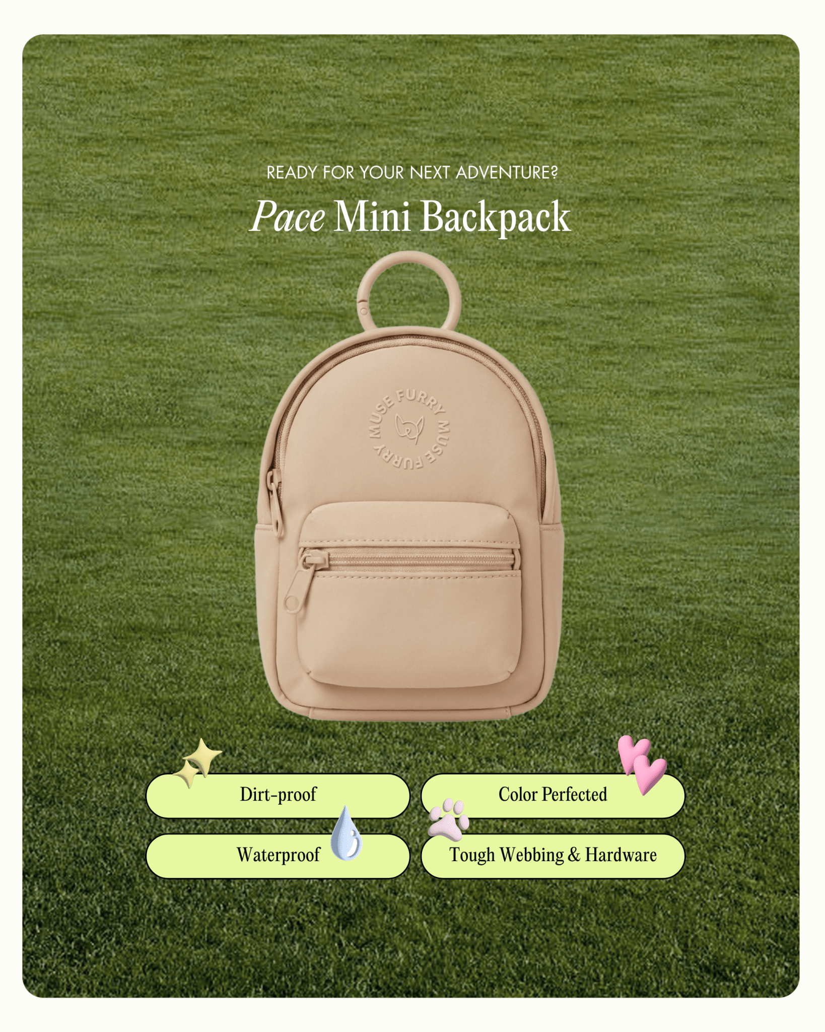 Pace Mini Backpack - Latte - FURRY MUSE BPB-MINI-S-BEI