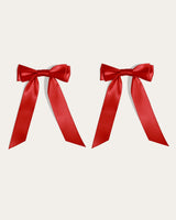 Petite Bow Clips - Cherry