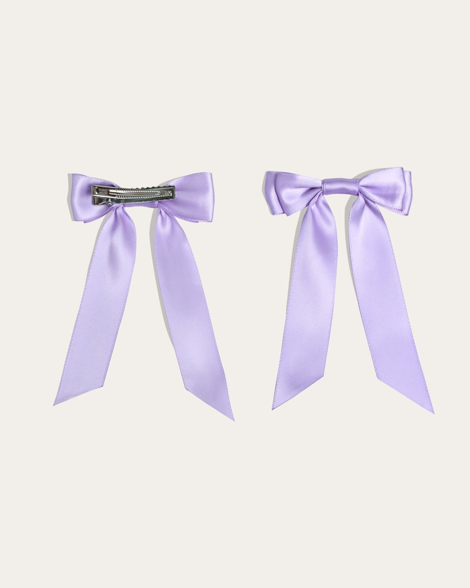 Apolina Hair Bow Lilacリボンヘアアクセサリー Petite Bow Hair Clips – Lilac | Dog Hair Accessories – FURRY MUSE