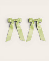 Petite Bow Clips - Matcha