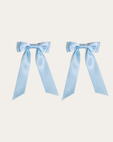 Petite Bow Clips - Sky