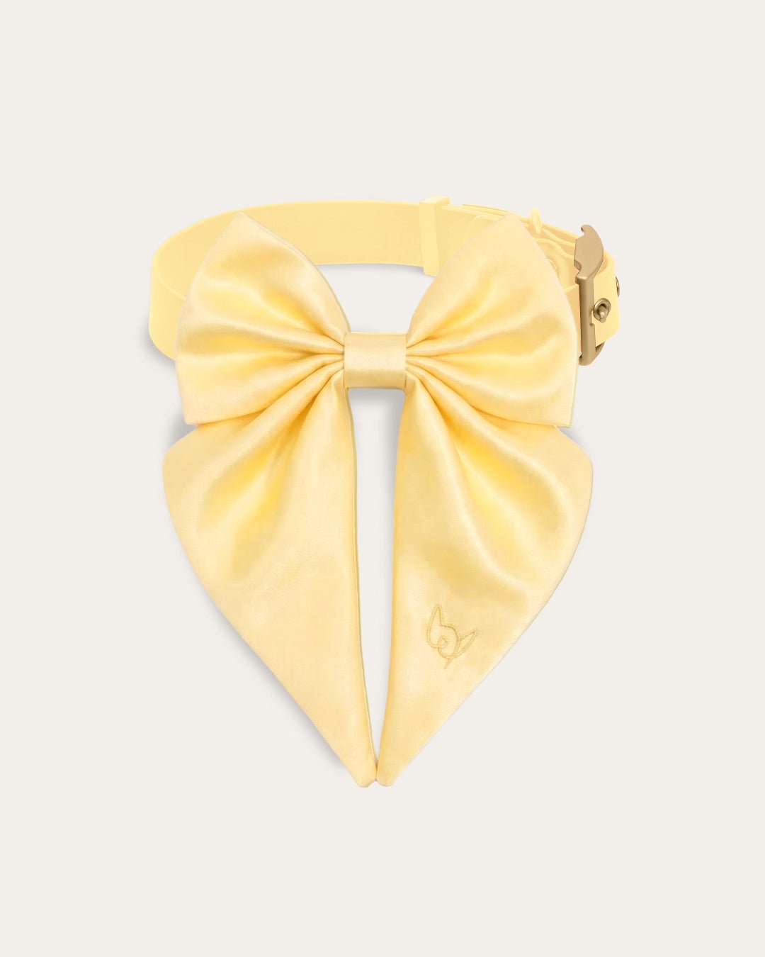 Satin Collar Bow 2.0 - Buttercream - FURRY MUSE WAN-VCB-S-YL