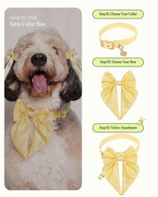 Satin Collar Bow 2.0 - Buttercream - FURRY MUSE WAN-VCB-S-YL