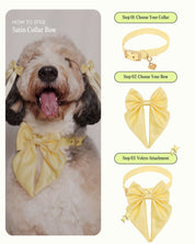 Satin Collar Bow 2.0 - Buttercream - FURRY MUSE WAN-VCB-S-YL
