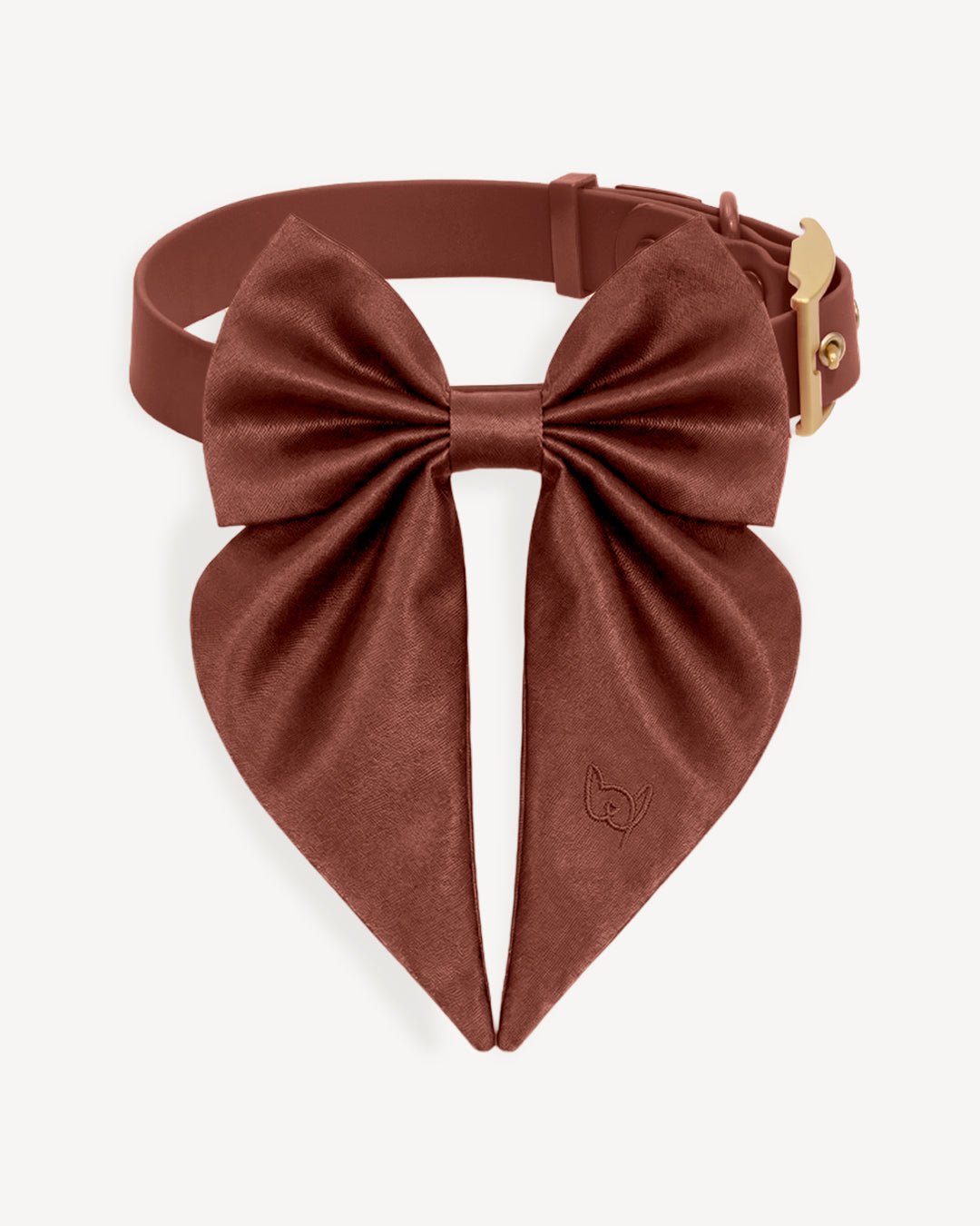 Satin Collar Bow 2.0 - Cocoa - FURRY MUSE WAN-VCB-S-BR