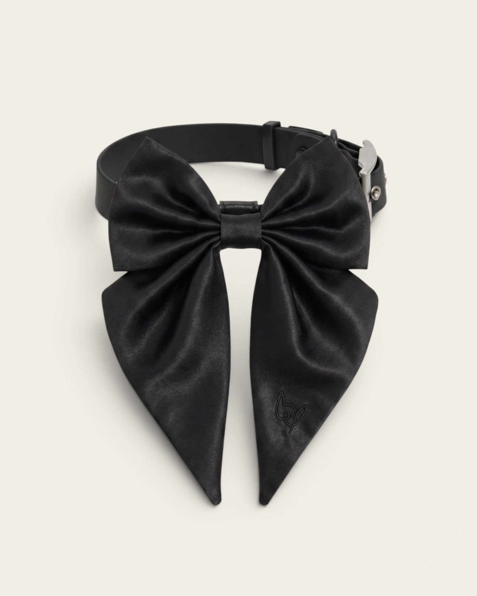Satin Collar Bow 2.0 - Midnight - FURRY MUSE WAN-VCB-S-BLK