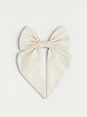 Satin Collar Bow 2.0 - Pearl - FURRY MUSE WAN-VCB-S-WH