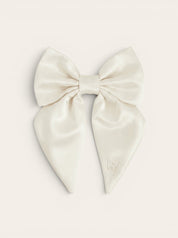 Satin Collar Bow 2.0 - Pearl - FURRY MUSE WAN-VCB-S-WH