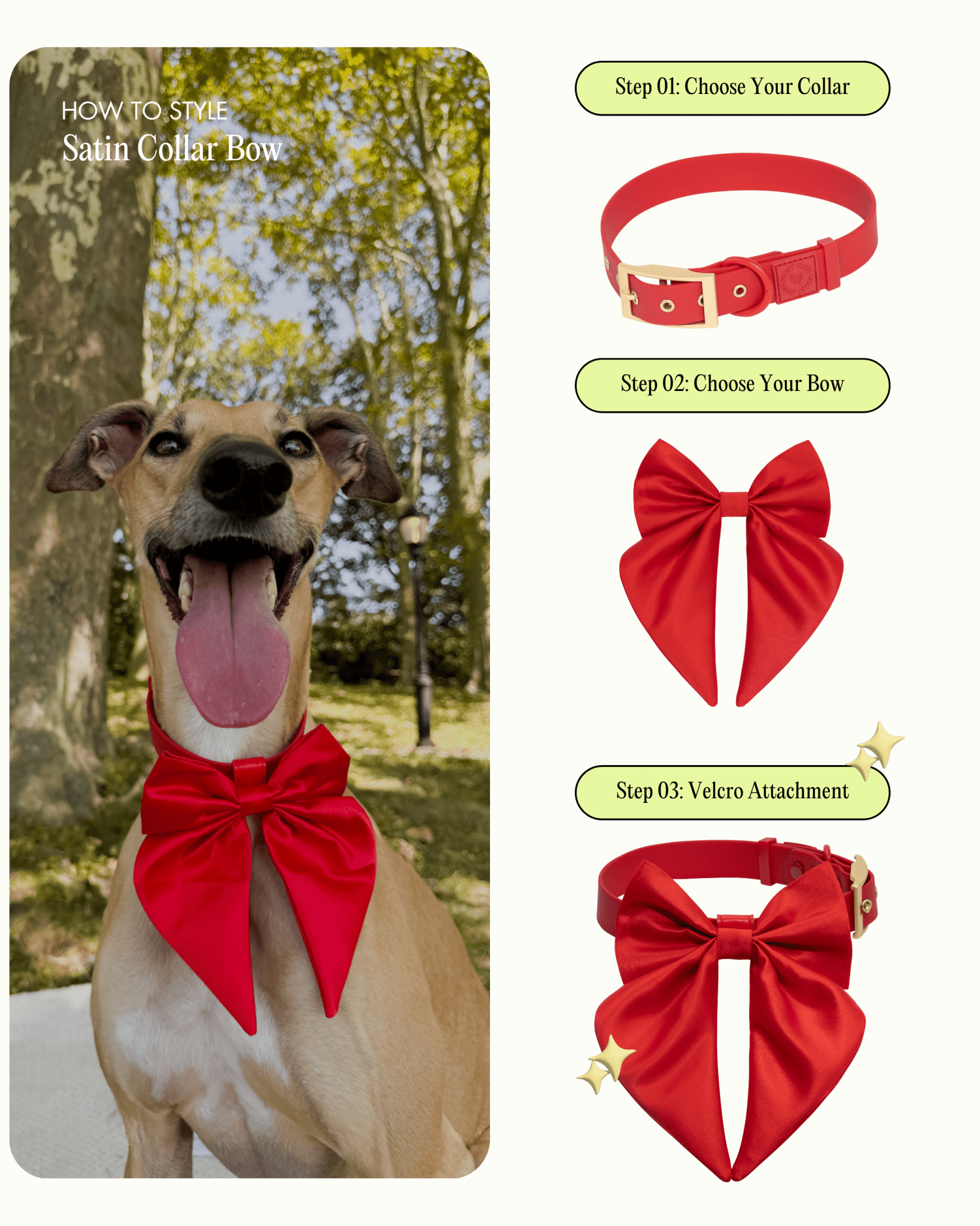 Satin Collar Bow - Cherry - FURRY MUSE WAN-BOW-S-RD
