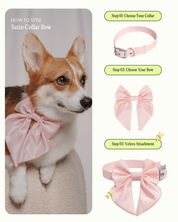 Satin Harness Bow - Blossom - FURRY MUSE WAN-HBW-XXS-PN