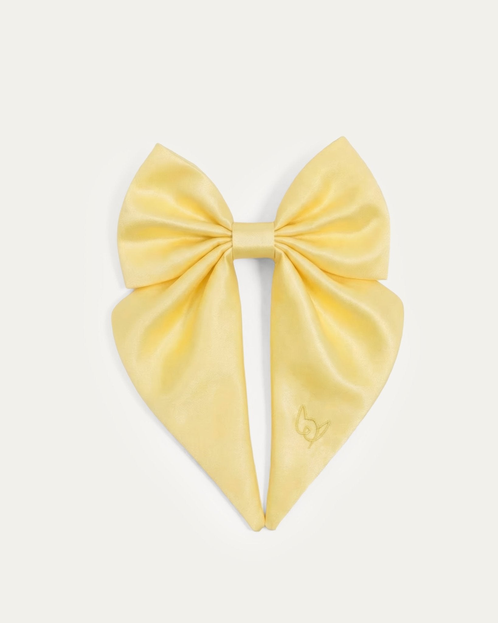 Satin Harness Bow - Buttercream - FURRY MUSE WAN-HBW-XS-YL