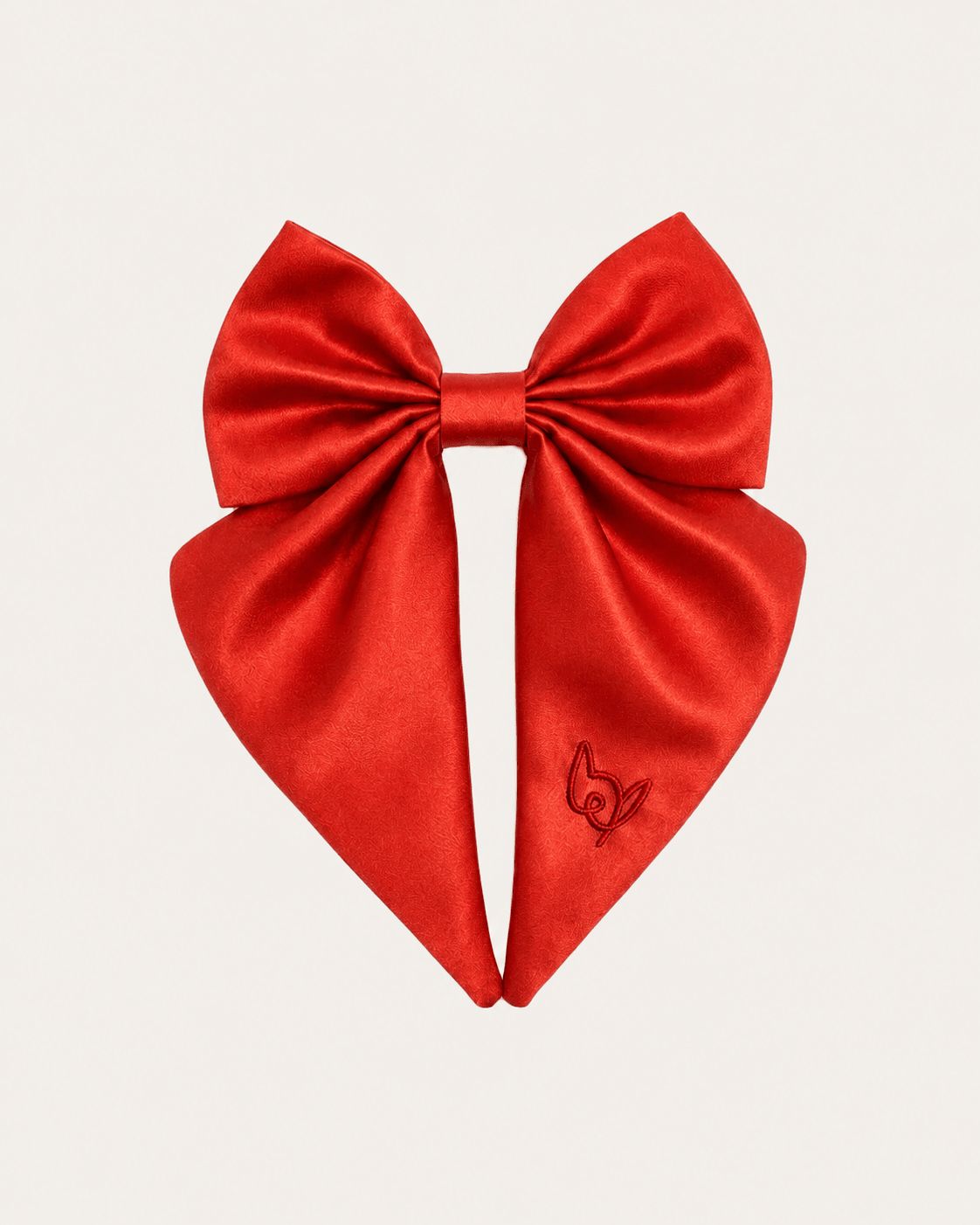 Satin Harness Bow - Cherry - FURRY MUSE WAN-HBW-XS-RD