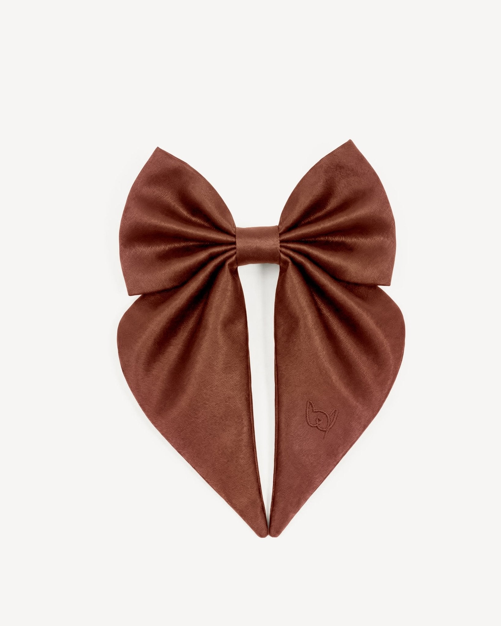 Satin Harness Bow - Cocoa - FURRY MUSE WAN-HBW-XS-BR