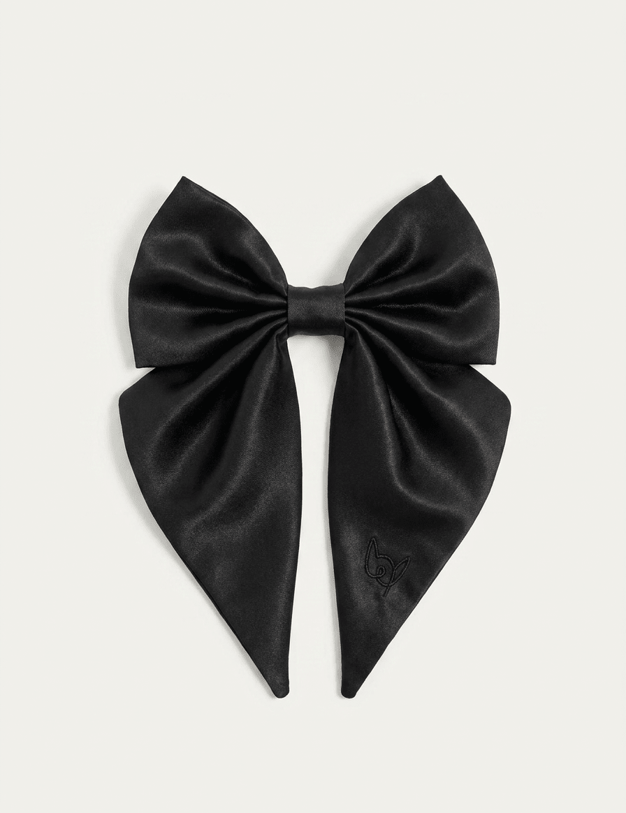 Satin Harness Bow - Midnight - FURRY MUSE WAN-HBW-XS-BLK