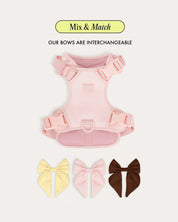 Satin Harness Bow - Pearl - FURRY MUSE WAN-HBW-XS-WH