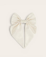 Satin Harness Bow - Pearl - FURRY MUSE WAN-HBW-XS-WH