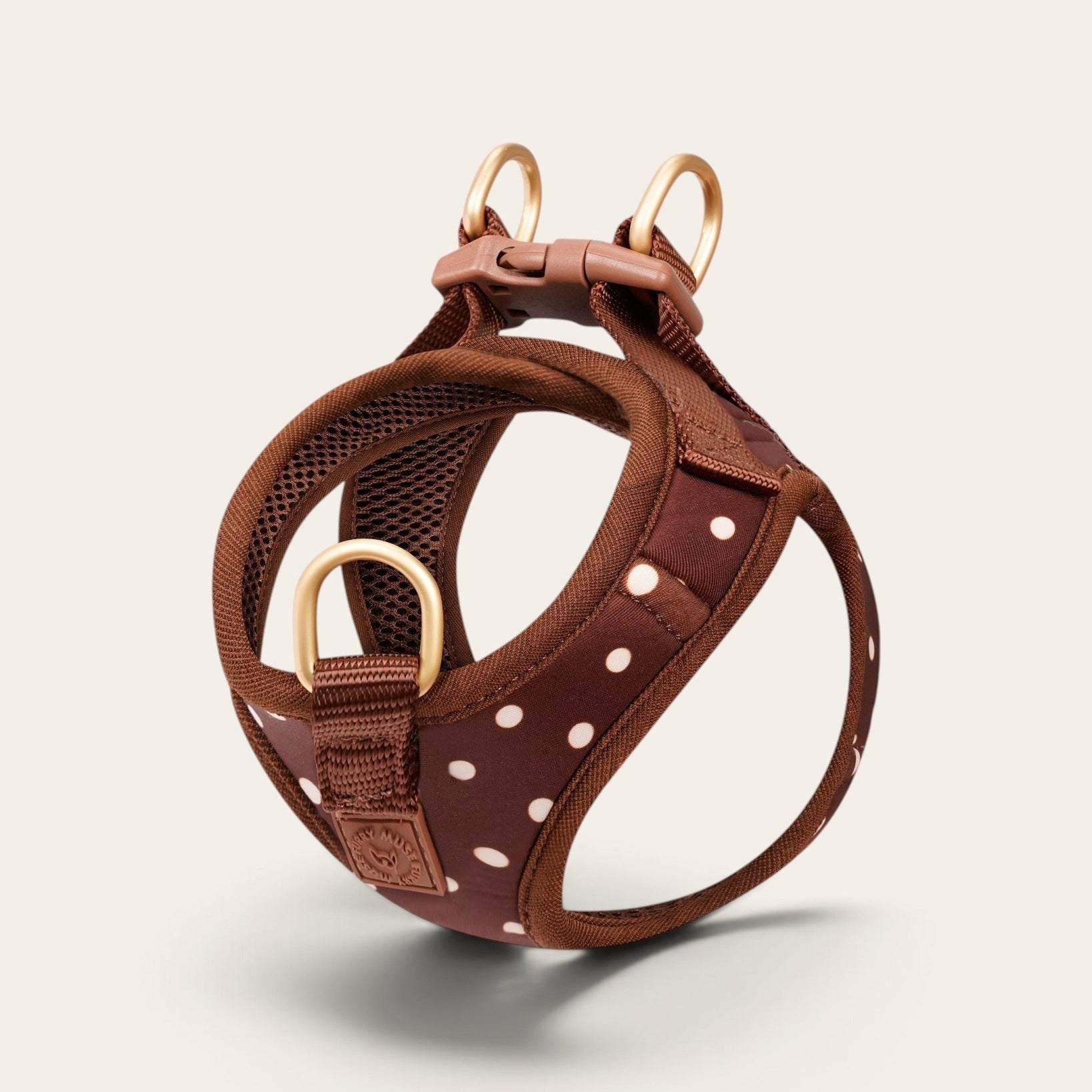 Step and Go Harness - Cocoa Polka Dot - FURRY MUSE VSHAR-XXS-BRPD