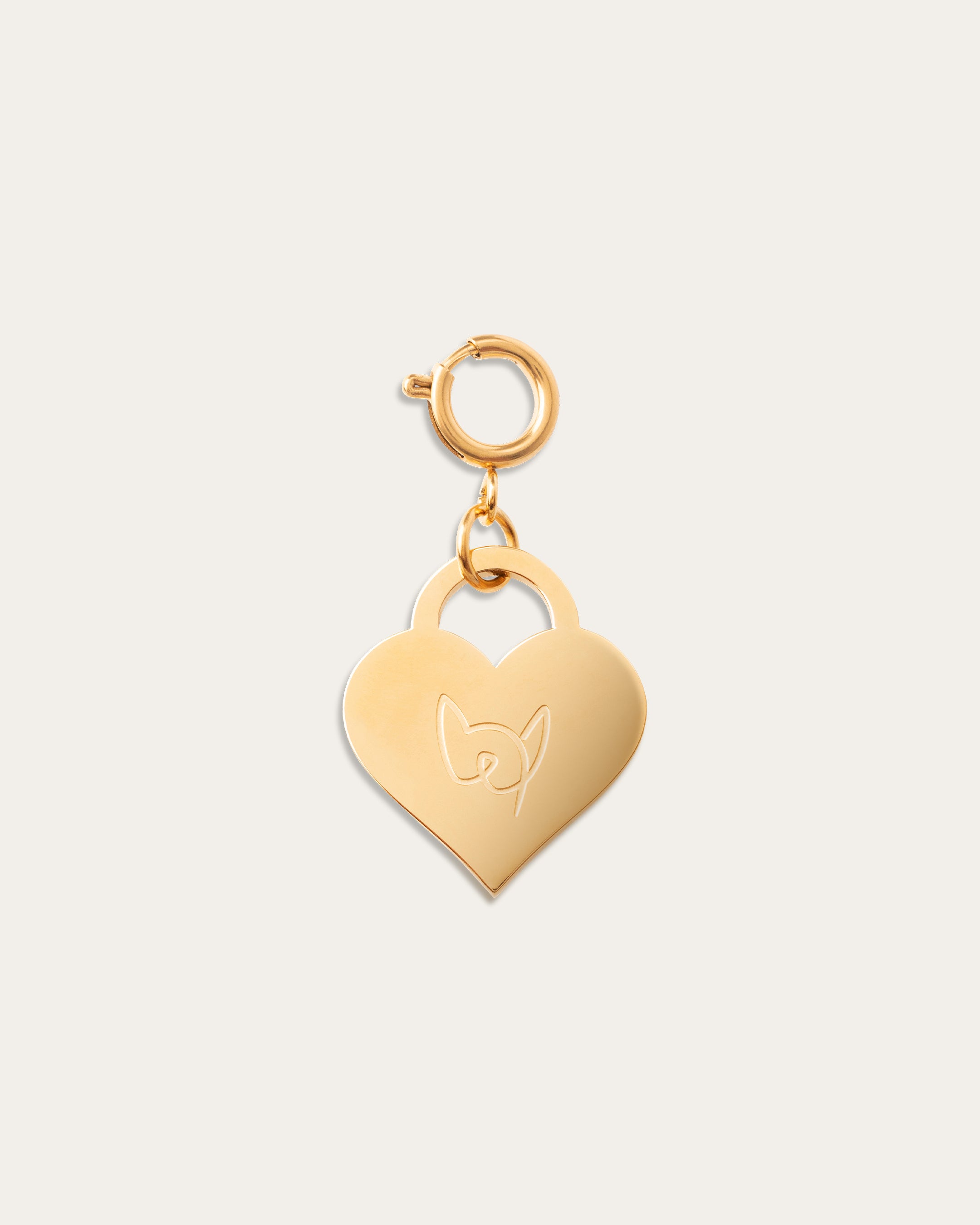 Sweetheart pendant in golden jewelry by Furry Muse, an elegant accessory for pet lovers.