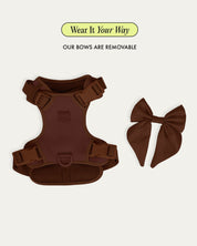 Wander! Bow Harness 2.0 - Cocoa - FURRY MUSE WAN-HAR3-XS-BR