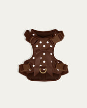 Wander! Bow Harness 2.0 - Cocoa Polka - FURRY MUSE WAN-HAR3-XS-BRP