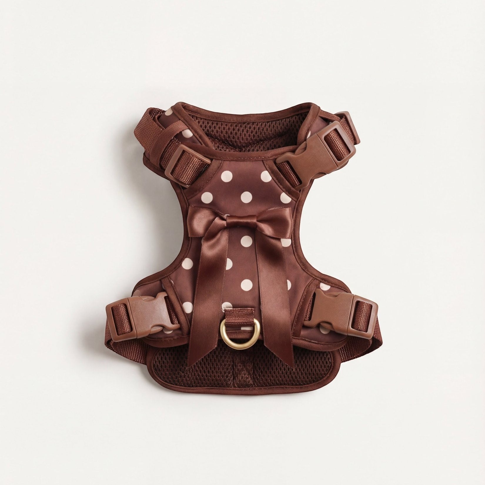 Wander! Bow Harness 2.0 - Cocoa Polka - FURRY MUSE WAN-HAR3-XS-BRP