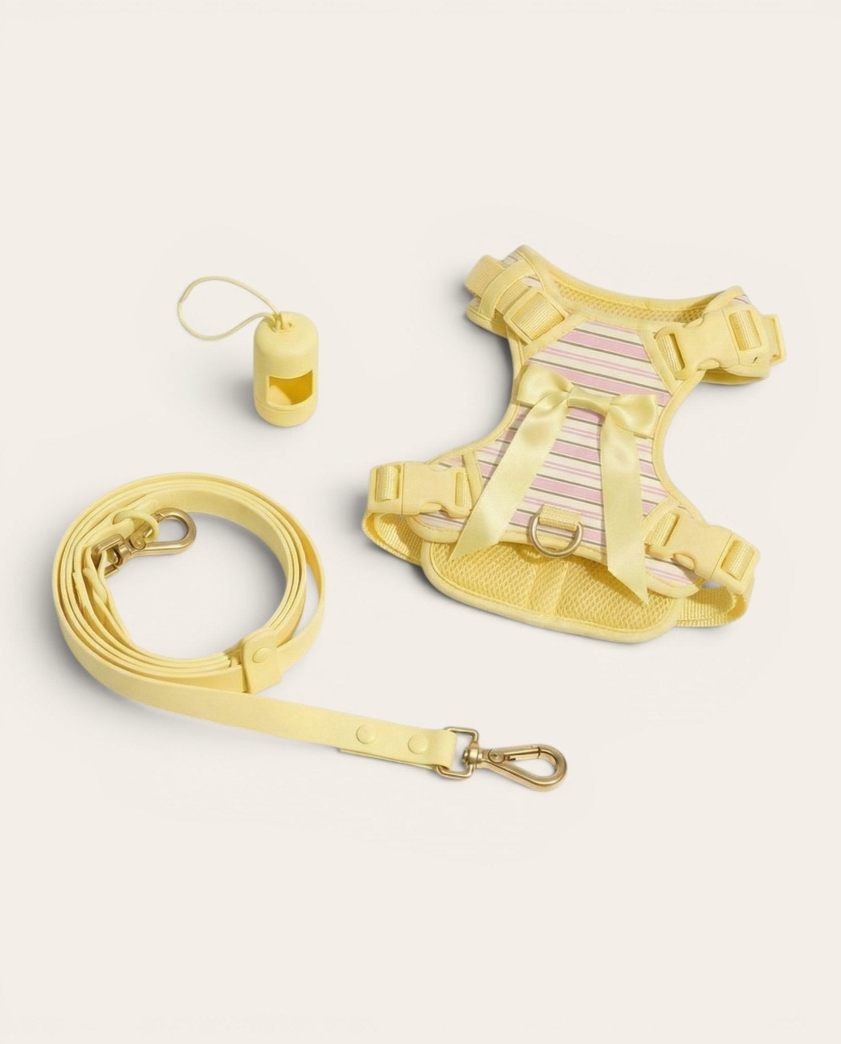 Wander! Bow Harness Kit Lemonade Stripe - FURRY MUSE WAN-HKIT-XS-YPN-6FT-GO