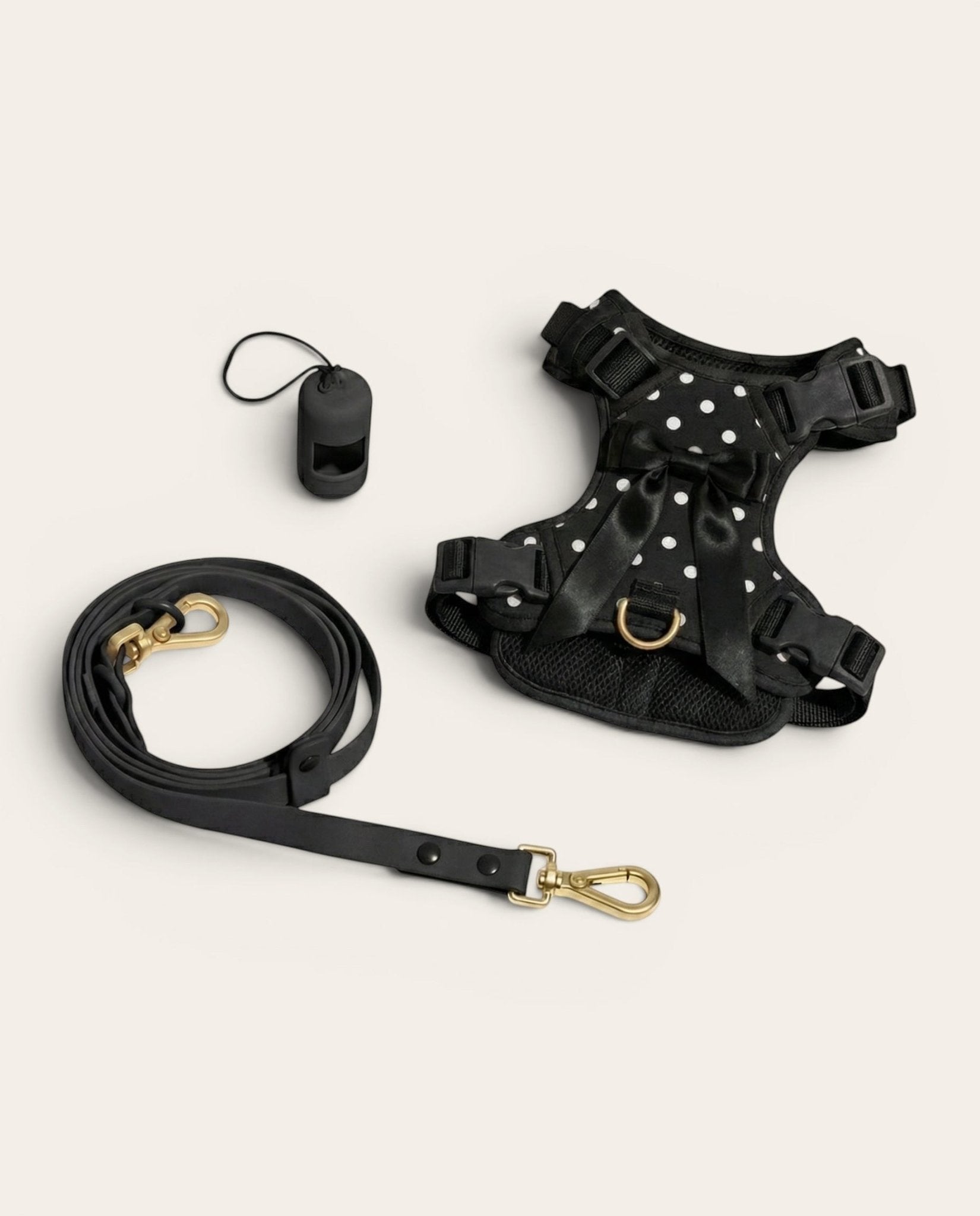 Wander! Bow Harness Kit Midnight Polka Dot - FURRY MUSE WAN-HKIT-XS-BKP-6FT-GO