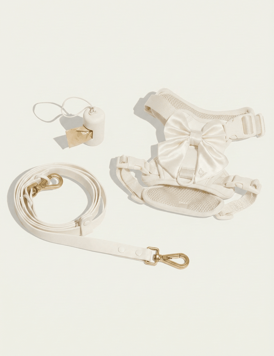 Wander! Bow Harness Kit Pearl - Gold - FURRY MUSE WAN-HKIT-XS-WH-6FT-GO