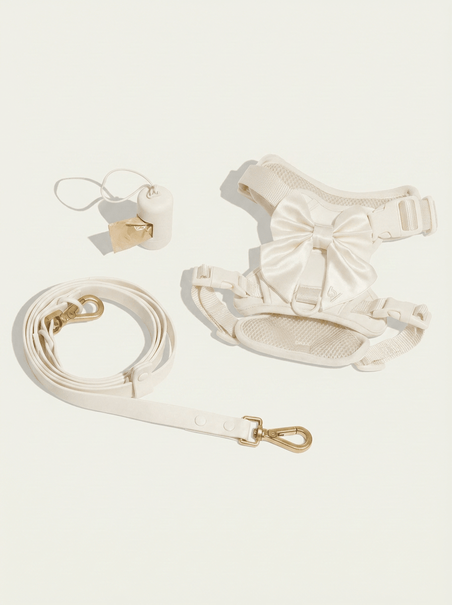 Wander! Bow Harness Kit Pearl - Gold - FURRY MUSE WAN-HKIT-XS-WH-6FT-GO
